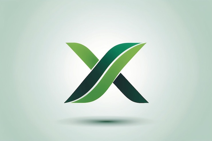 Foto letra inicial ix círculo ligado moderno redondo en minúsculas logotipo verde