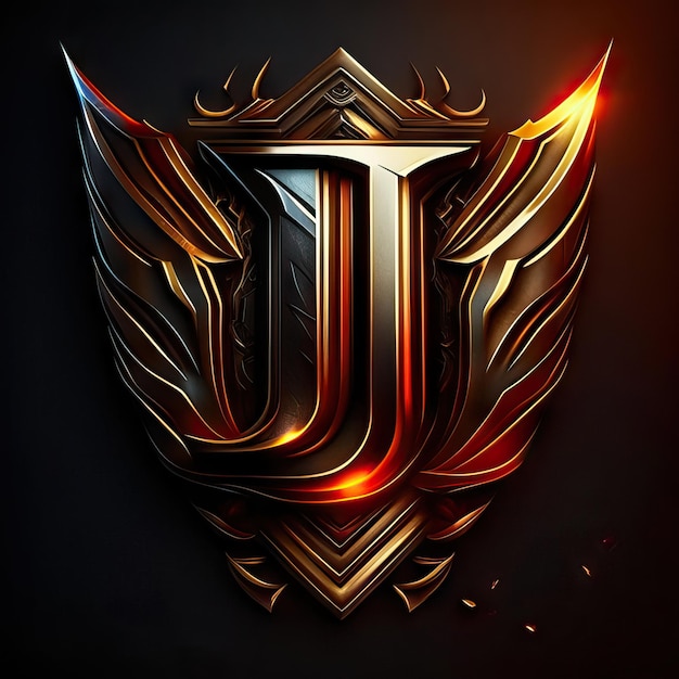 Letra J do logotipo em dourado
