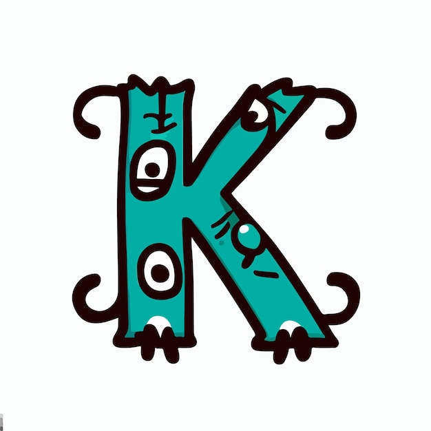 Foto una letra k está dibujada en un fondo azul.