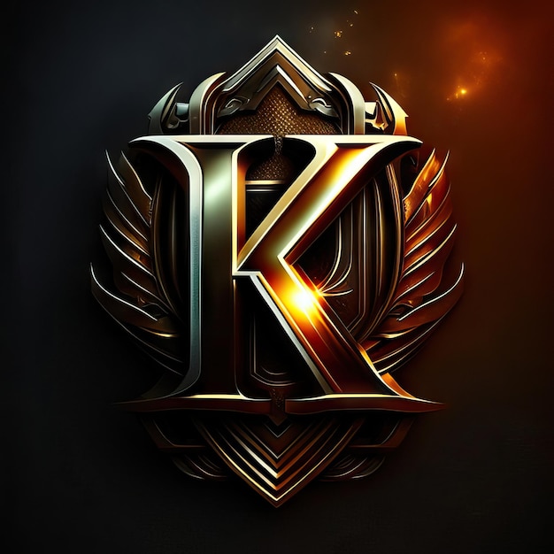Foto letra k do logotipo em ouro
