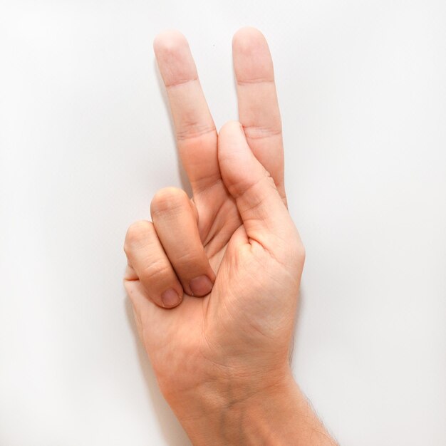 Foto letra k em american sign language asl para surdos