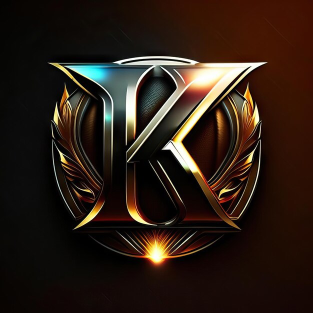 La letra K del logotipo en dorado