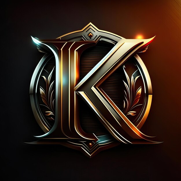 La letra K del logotipo en dorado