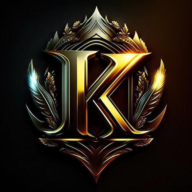 Foto la letra k del logotipo en dorado