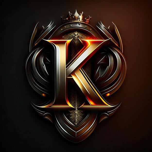 La letra K del logotipo en dorado