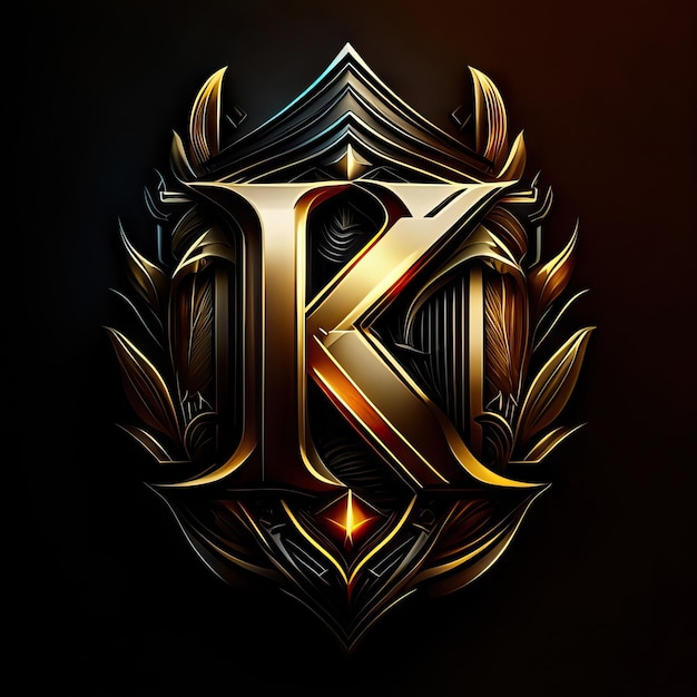 Foto la letra k del logotipo en dorado