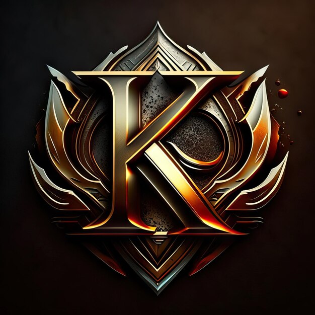 La letra K del logotipo en dorado