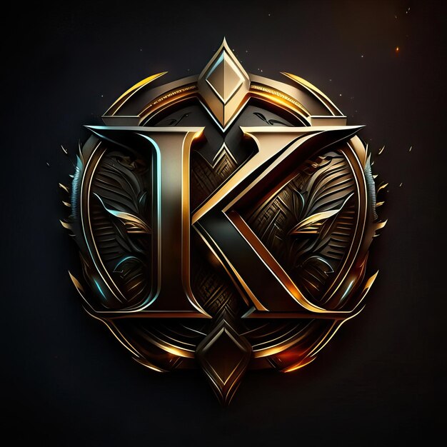 La letra K del logotipo en dorado