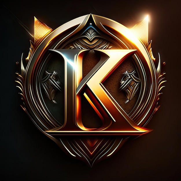 La letra K del logotipo en dorado