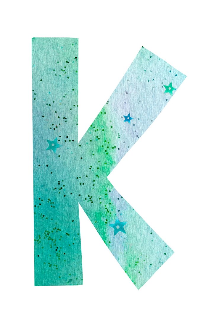 Foto letra k tipografia colorida png