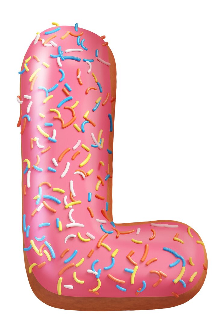 Foto la letra l png 3d donut alfabeto de fondo transparente