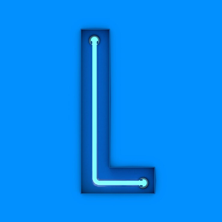 Foto letra de luz de estilo neón l brillante neón mayúscula d representación