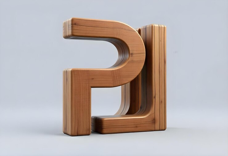 Foto una letra de madera p hecha de madera