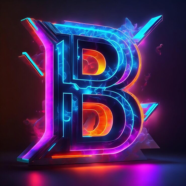 Foto letra mayúscula b diseño de logotipo 3d b