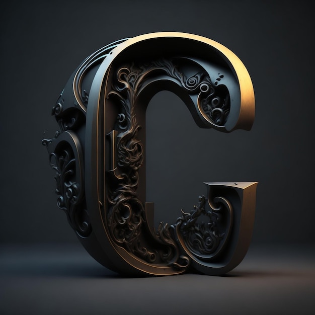 Una letra de metal "c" hecha por la compañía "c".