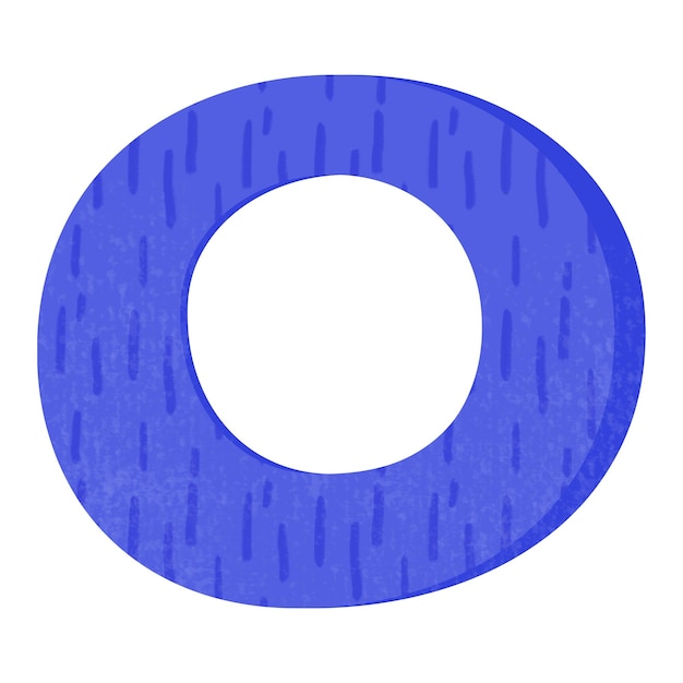 La letra O png en alfabeto azul de fondo transparente