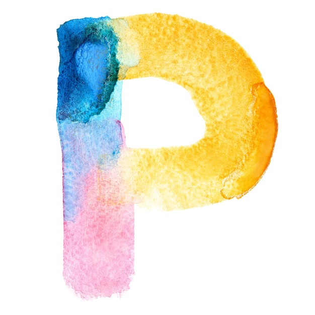 Foto letra p - abc acuarela colorida