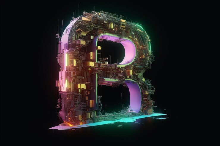 Foto letra p cyberpunk colores claros