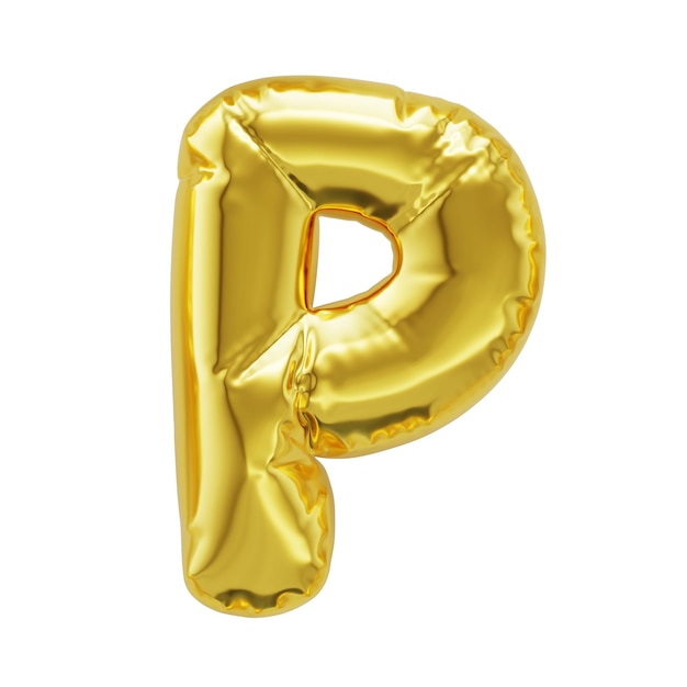 Letra P globos inflables dorados brillantes
