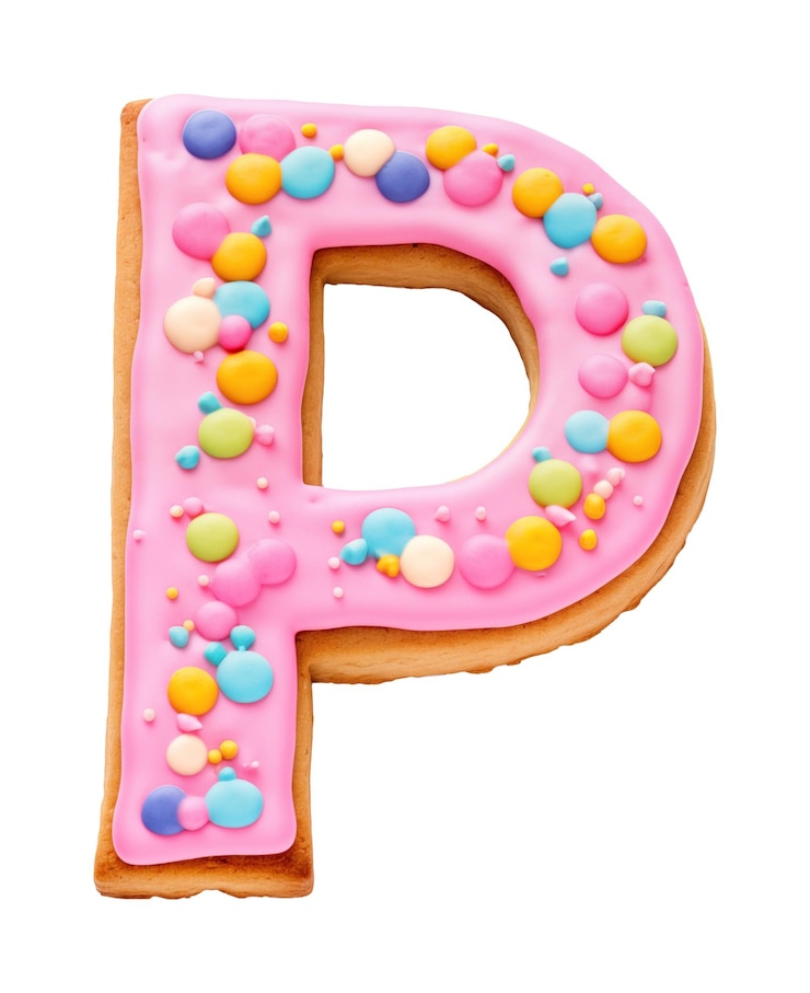 Foto la letra p png el arte de las galletas el alfabeto el fondo transparente