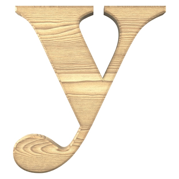 Letra Y png textura de madera alfabeto fondo transparente