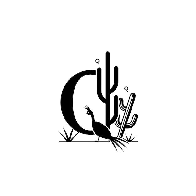 Letra Q com Deserto Estilo de Design de Logotipo Com Q Formado em um Conceito de Ideia Criativa Simples Minimal