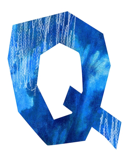 Letra Q papel png fuente artesanal fondo transparente