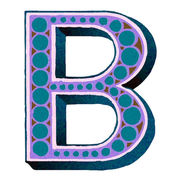 La letra retro B del alfabeto fuente png
