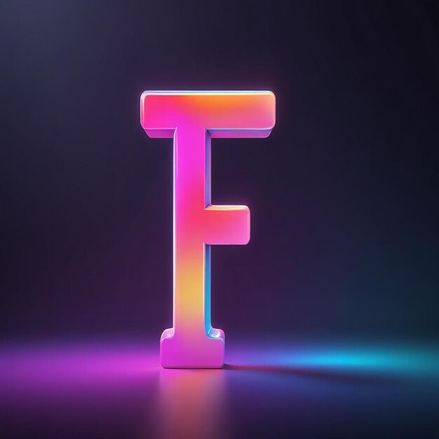 una letra t colorida hecha de luces de colores