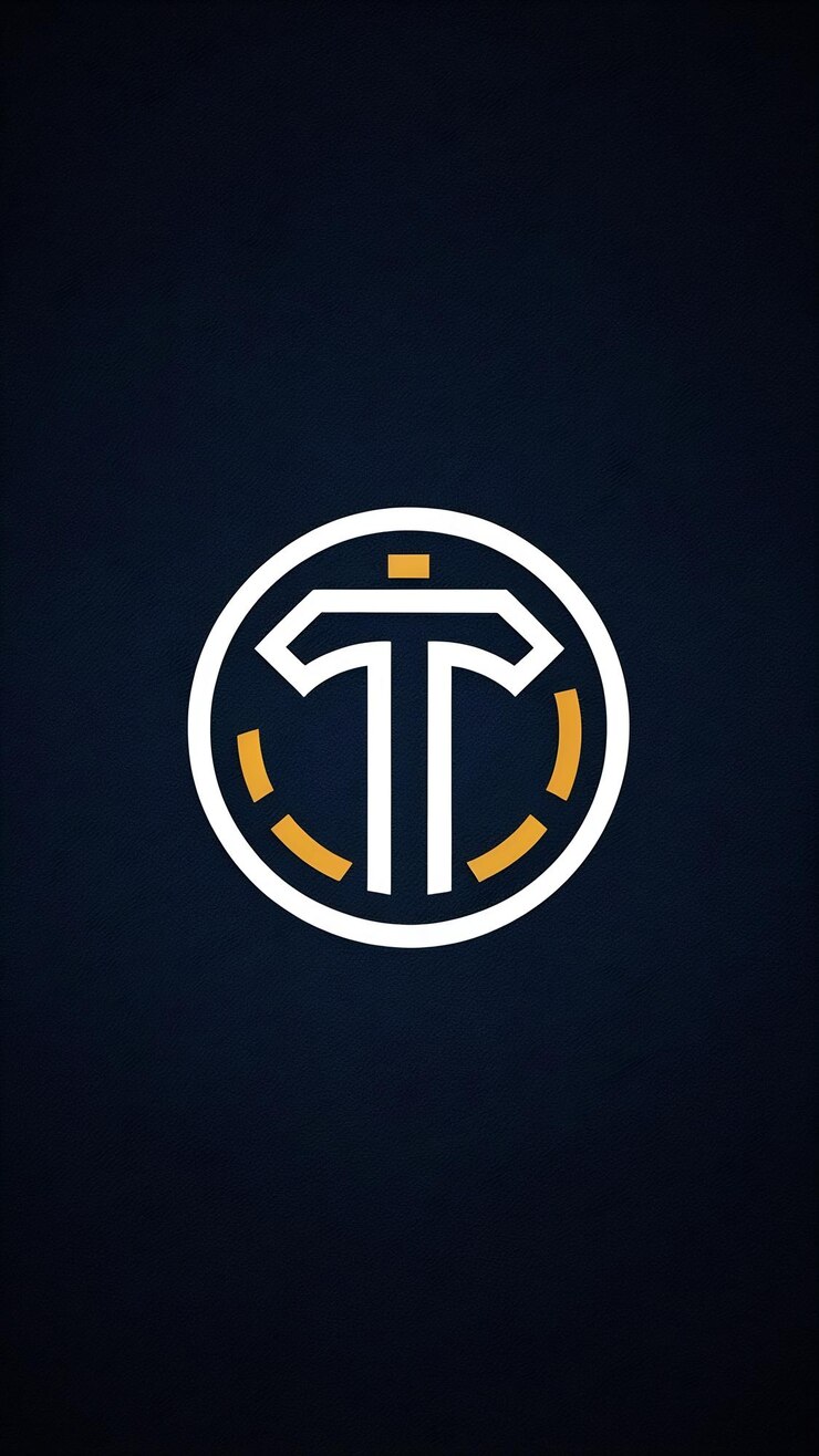Foto la letra t del logotipo es un elemento abstracto en forma de círculo, un signo de icono de empresa redondo vectorial.