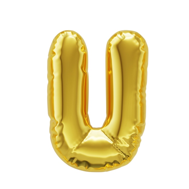 Letra U globos inflables dorados brillantes