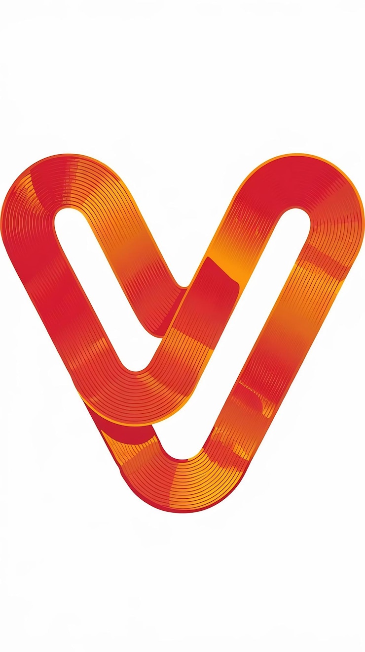 Foto la letra v del logotipo es un elemento abstracto en forma de círculo, un signo de icono de empresa redondo y un vector.
