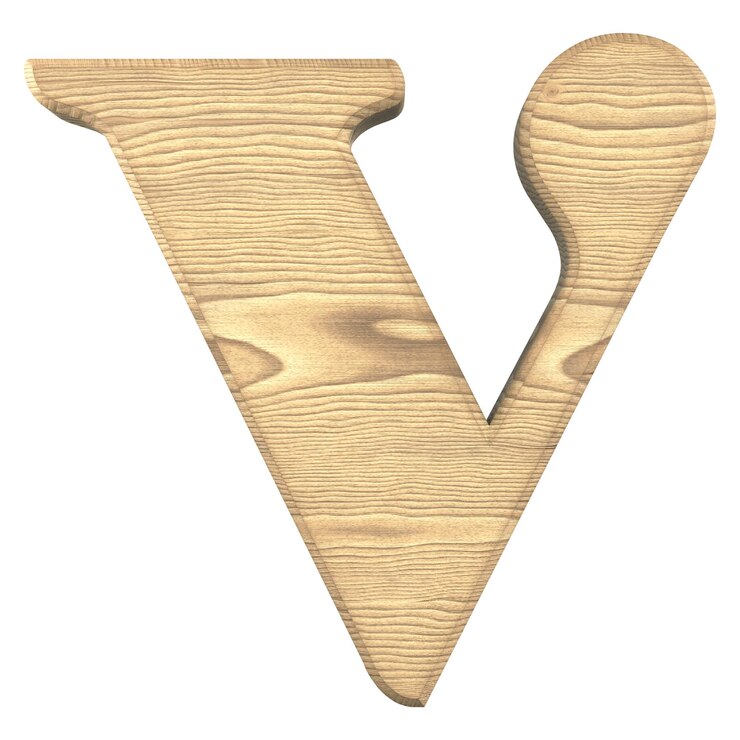 Foto letra v png textura de madera alfabeto fondo transparente