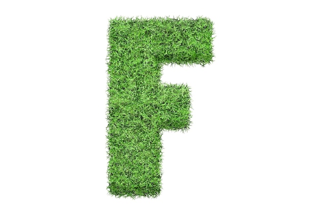 Letra verde f de uma letra de grama
