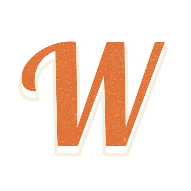 Letra W png escritura a mano fuente alfabeto letras