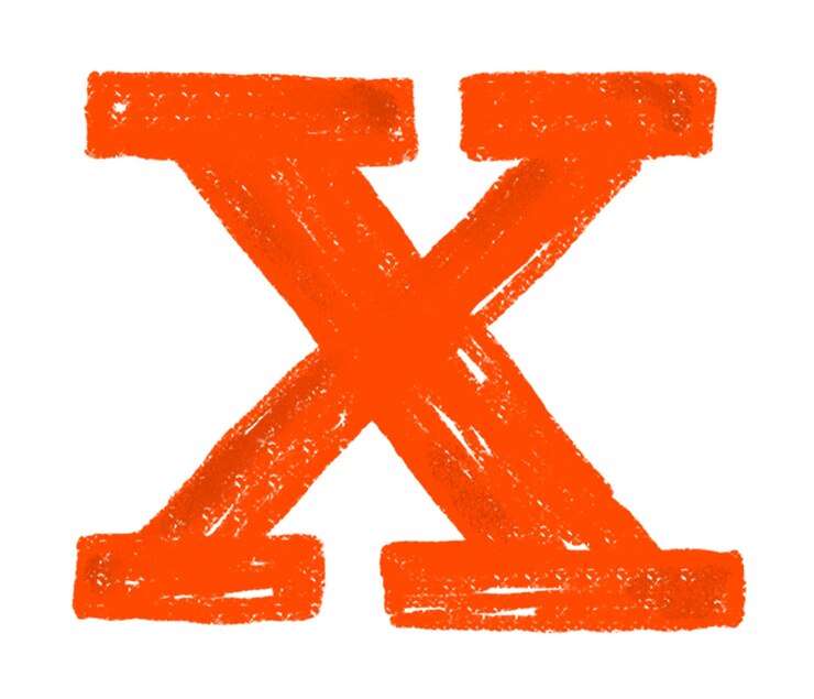 Foto letra x fuente de lápiz de colores png fondo transparente
