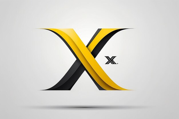 Foto la letra x del logotipo en colores negro y amarillo