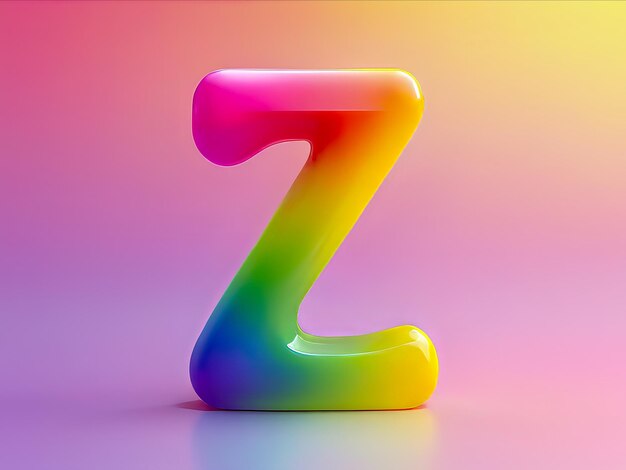 La letra Z en color arco iris