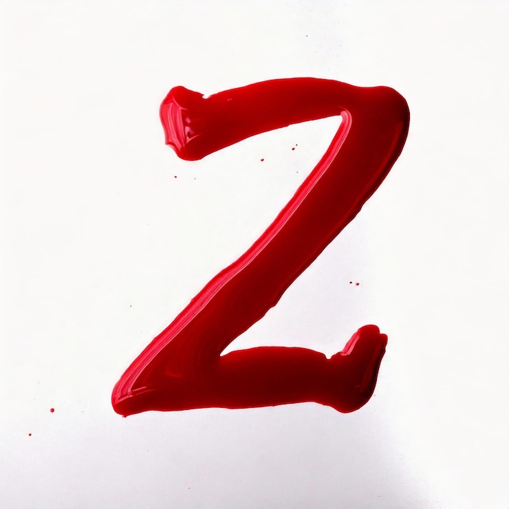 Foto la letra z hecha de sangre