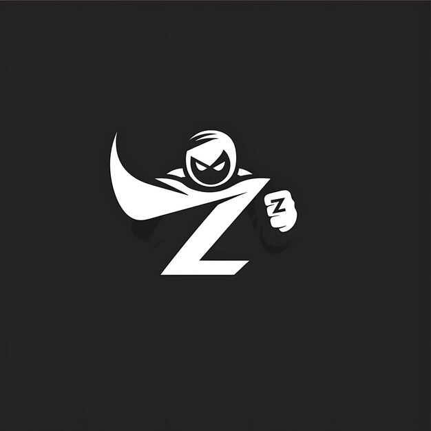 Foto la letra z con la mascota el estilo de diseño del logotipo con la z en forma de una idea creativa