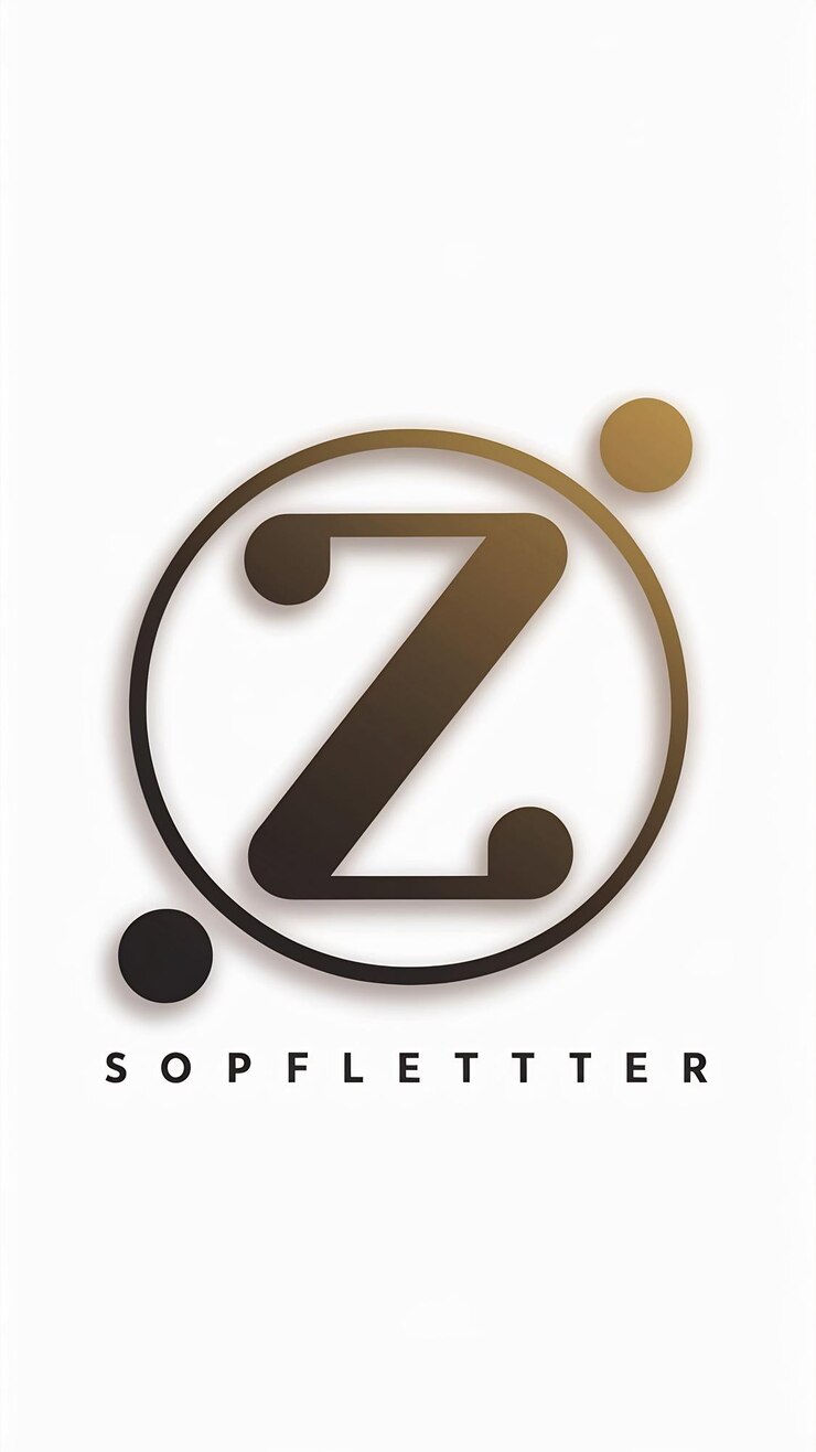 Foto la letra z plana minimalista en forma redonda es el icono del logotipo de la compañía vect