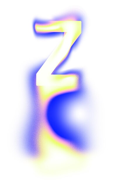 Letra Z PNG fuente de neón fluido fondo transparente