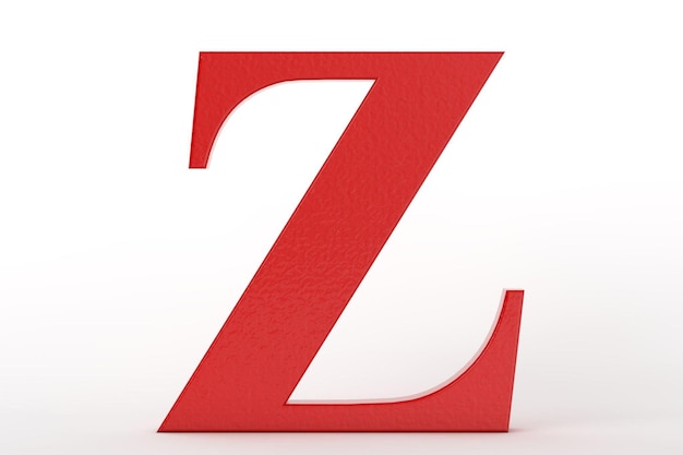 Letra Z roja sobre fondo blanco.