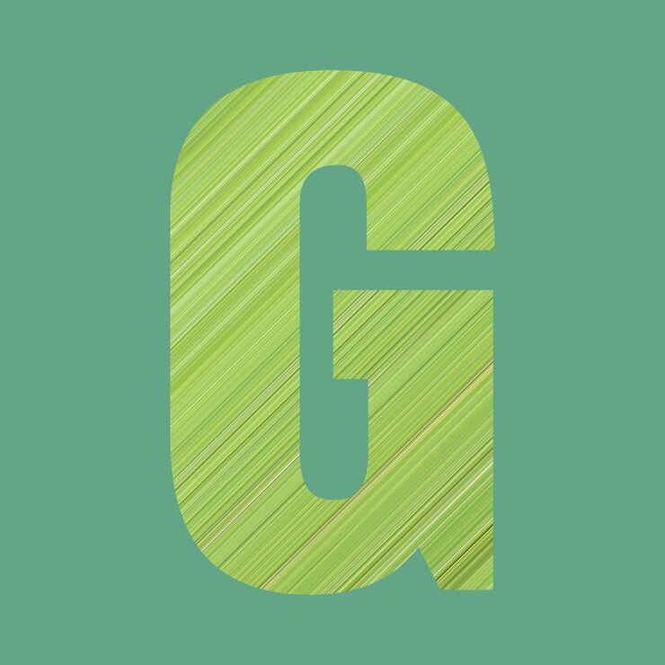 Foto letras del alfabeto de forma t en estilo de patrón verde sobre fondo de color verde pastel