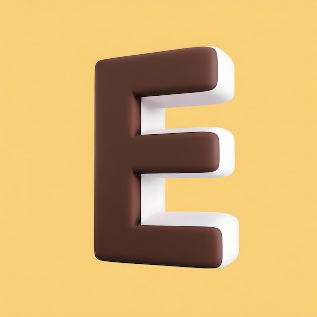 letras del alfabeto hechas de chocolate 3d render