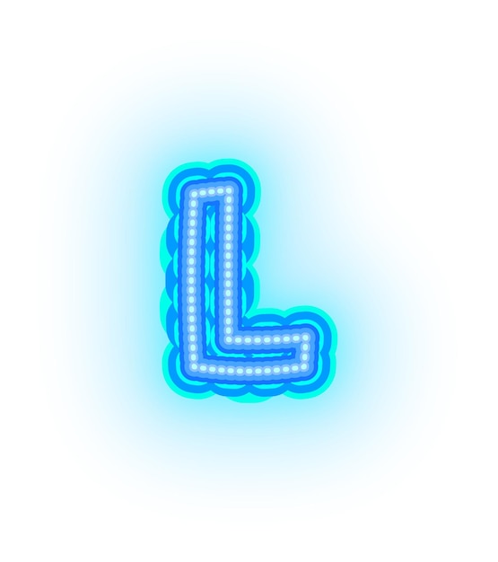 Letras del alfabeto de luz de neón