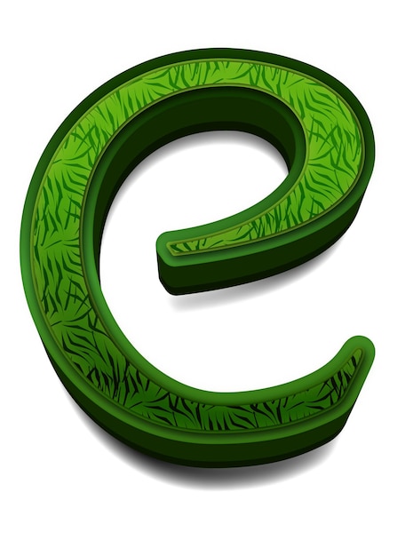 Letras del alfabeto verde