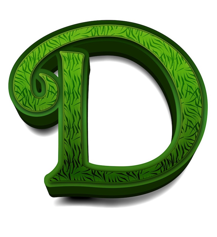 Foto letras del alfabeto verde