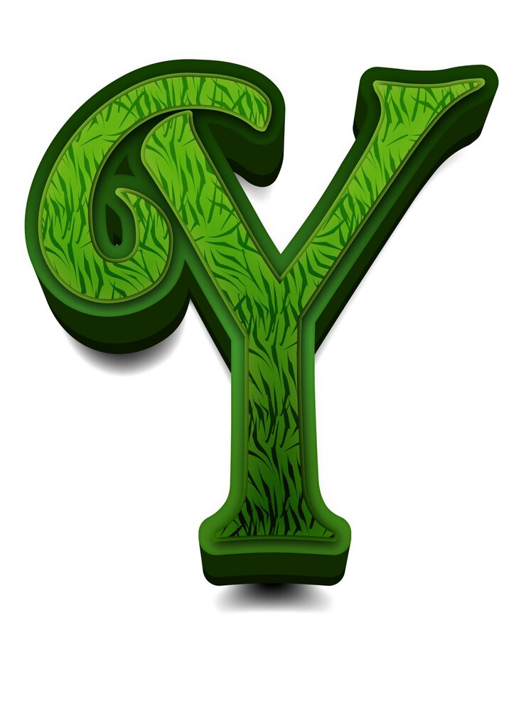 Foto letras del alfabeto verde