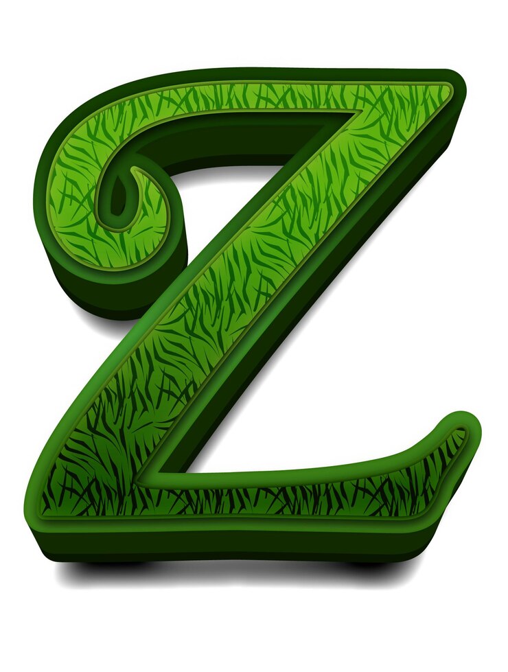Foto letras del alfabeto verde